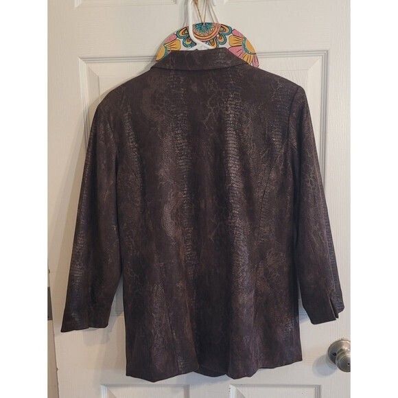Erin London Faux Snake Skin Button Front Jacket Size Small - Picture 4 of 10